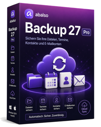 Produktverpackung abalso Backup 27 Pro