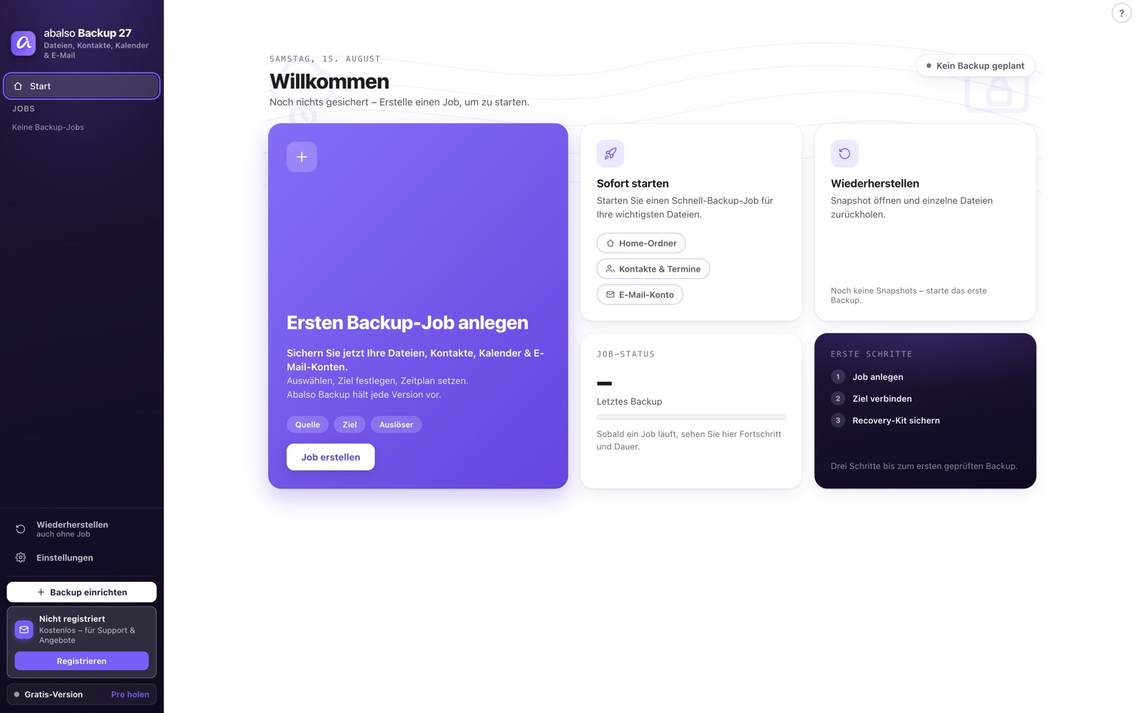 Übersicht – Abalso Backup