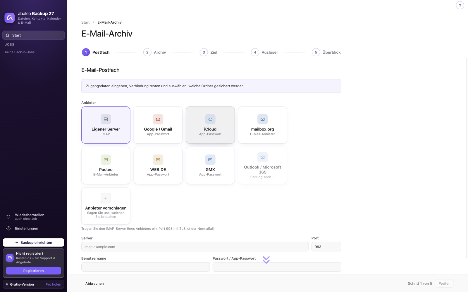 E-Mail-Archiv – Abalso Backup